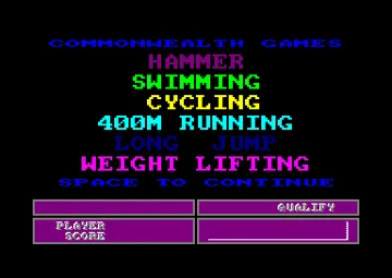 Commonwealth Games (UK) (1986) (Trainer) screen shot title